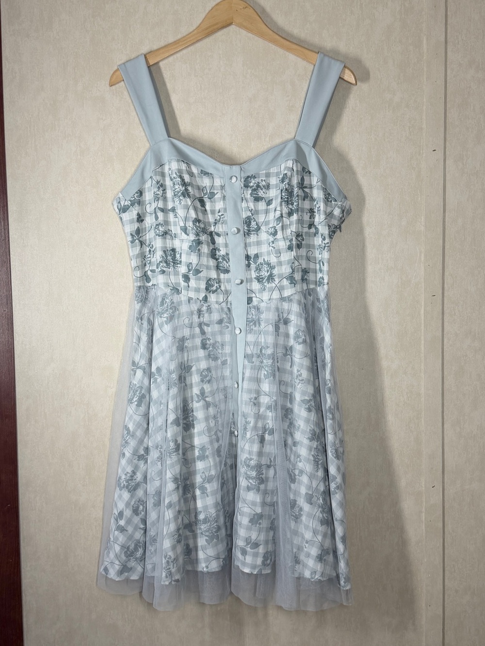 NWT Scarlet Darkness Women’s Swing Dress Sleeveless Goth Fairy Gingham Floral XL